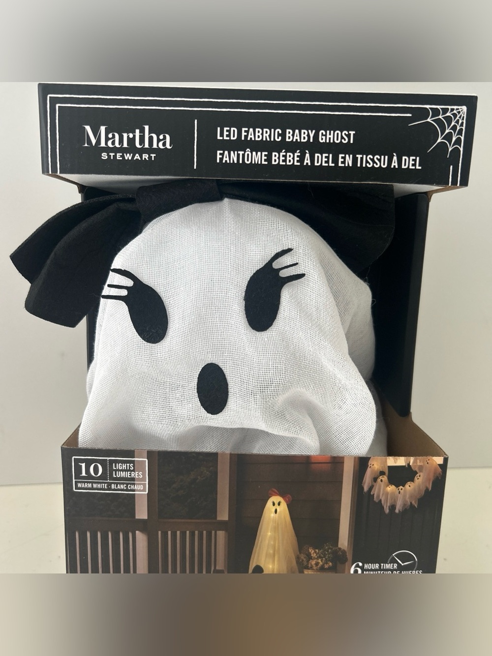 Halloween Decor Martha Stewart White LED Fabric Baby Ghost